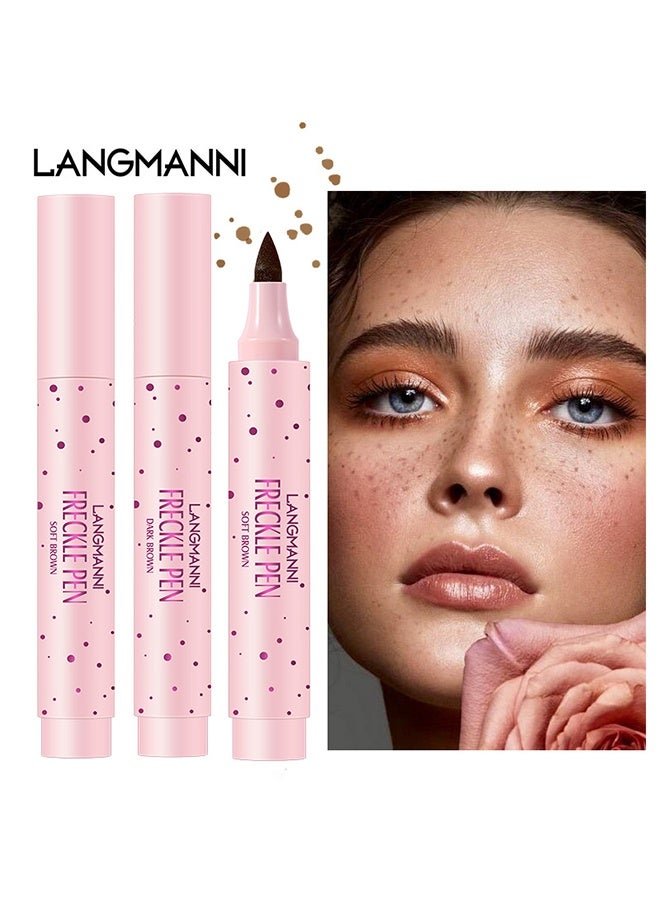 LANGMANNI Freckle Pen Natural Easy To Color Freckles Pen Waterproof & Long Lasting Soft Freckles For Face Tint Freckle Makeup Tool For Women (Dark Brown) 2.5ml - Image 4