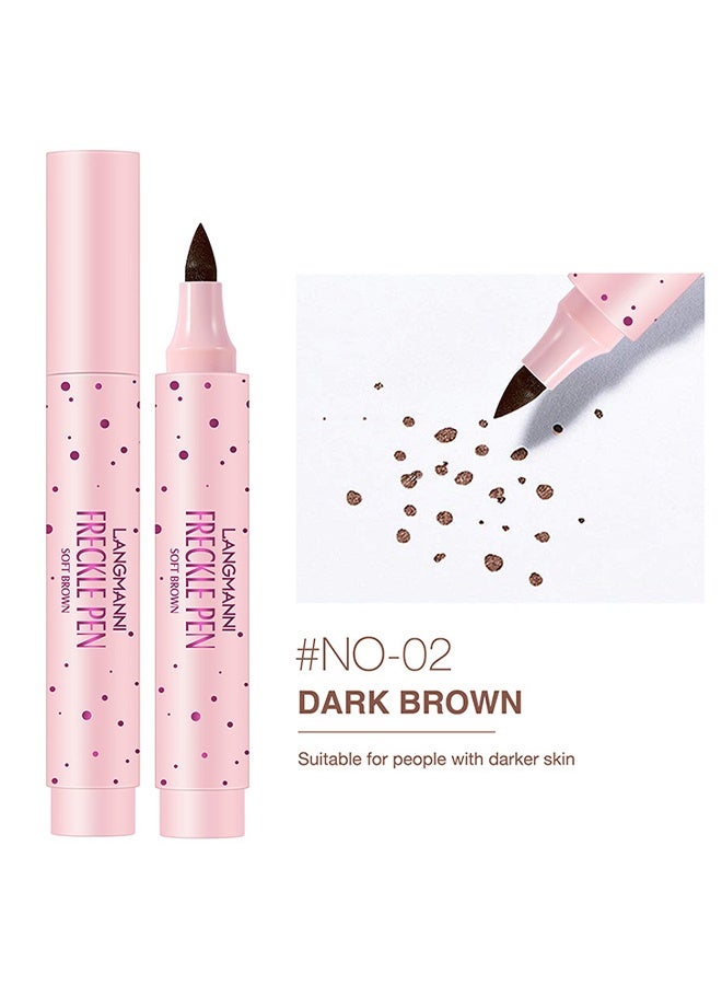 LANGMANNI Freckle Pen Natural Easy To Color Freckles Pen Waterproof & Long Lasting Soft Freckles For Face Tint Freckle Makeup Tool For Women (Dark Brown) 2.5ml - Image 2
