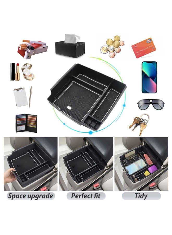SKTU Compatible with 2022-2024 2025 Kia Carnival Center Console Organizer 2023 2024 2025 Carnival Accessories Console Tray 2024 2025 Carnival Middle Console Organizer with Coin and USB Hole (White) - Image 2