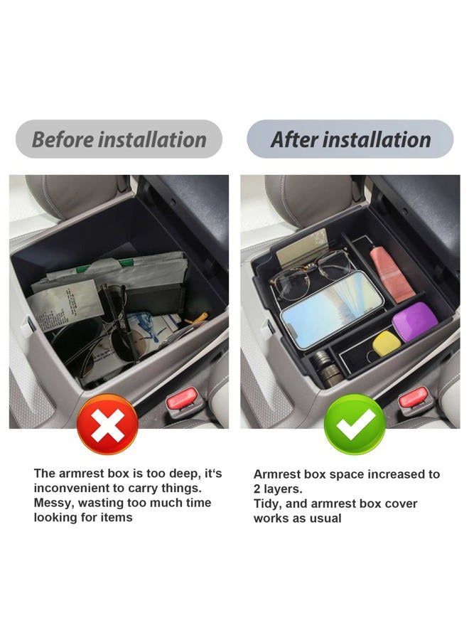 SKTU Compatible with 2022-2024 2025 Kia Carnival Center Console Organizer 2023 2024 2025 Carnival Accessories Console Tray 2024 2025 Carnival Middle Console Organizer with Coin and USB Hole (White) - Image 3