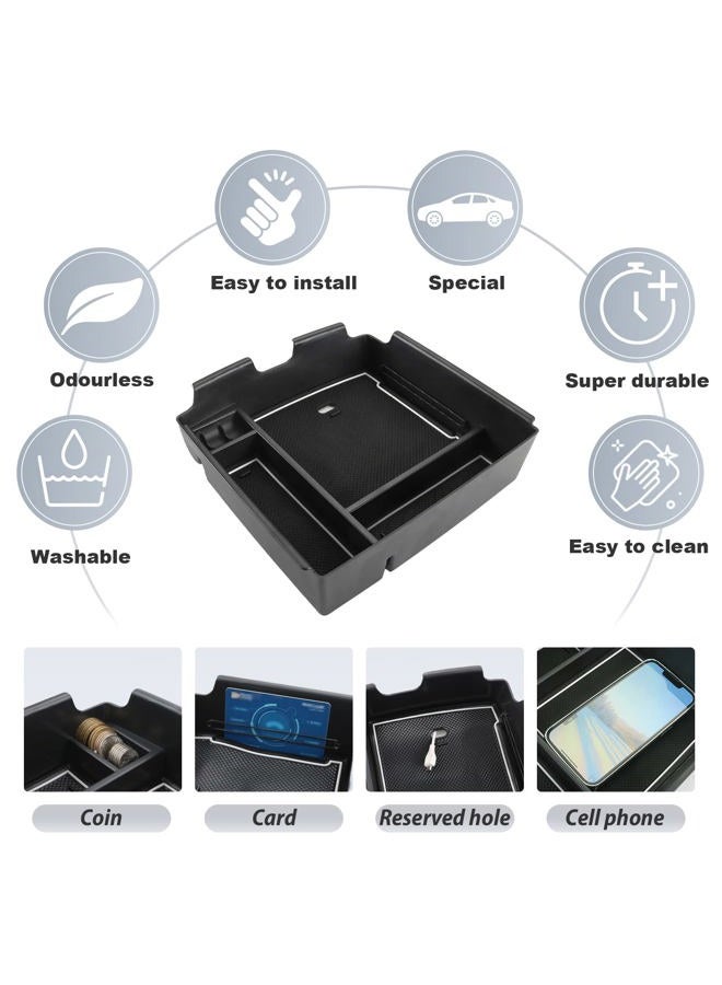 SKTU Compatible with 2022-2024 2025 Kia Carnival Center Console Organizer 2023 2024 2025 Carnival Accessories Console Tray 2024 2025 Carnival Middle Console Organizer with Coin and USB Hole (White) - Image 5
