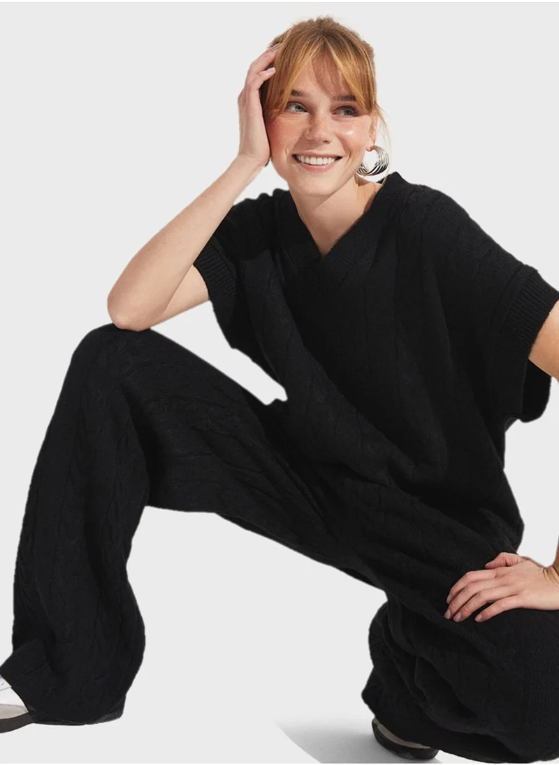JUNE V-Neck Knitted Cardigan & Pant Set