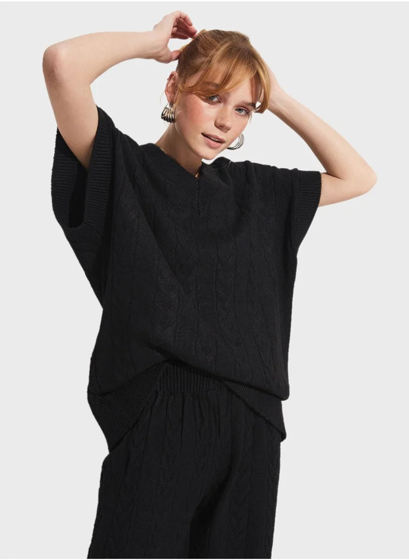 JUNE V-Neck Knitted Cardigan & Pant Set
