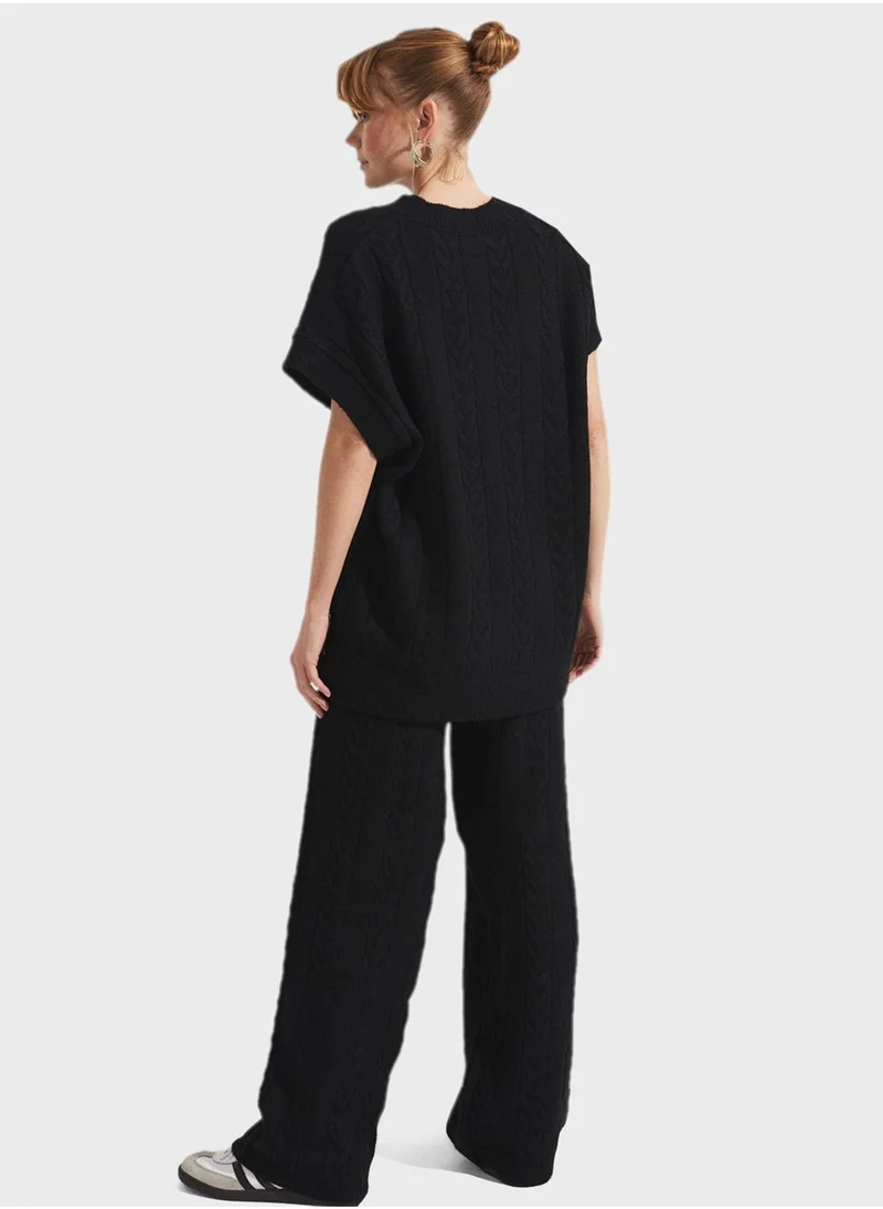 JUNE V-Neck Knitted Cardigan & Pant Set