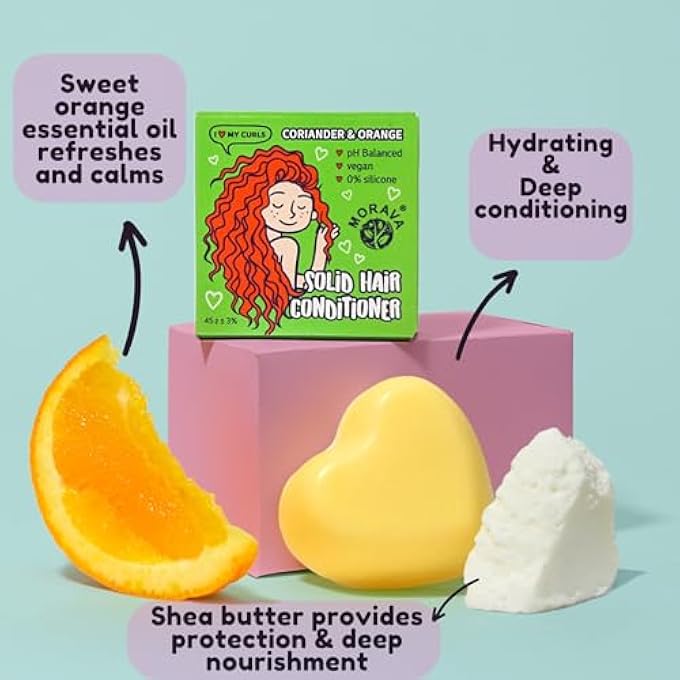 CONDITIONER BAR FOR CURLY HAIR WITH MARSHMALLOW ROOT EXTRACT, SHEA AND COCOA DEEP CONDITIONER, VITAMIN B5, BAR FOR HAIR WITH SUSTAINABLE INGREDIENTS, SILICON FREE (FOR CURLY HAIR) - Image 3