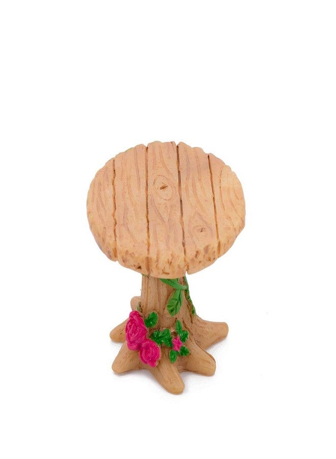 PINDIA 3 Pcs Table Ornaments and Chairs Wooden Fairy Set Garden Furniture Miniature Dollhouse Dollhouse for Fairy Resin Doll House Micro House - Image 3