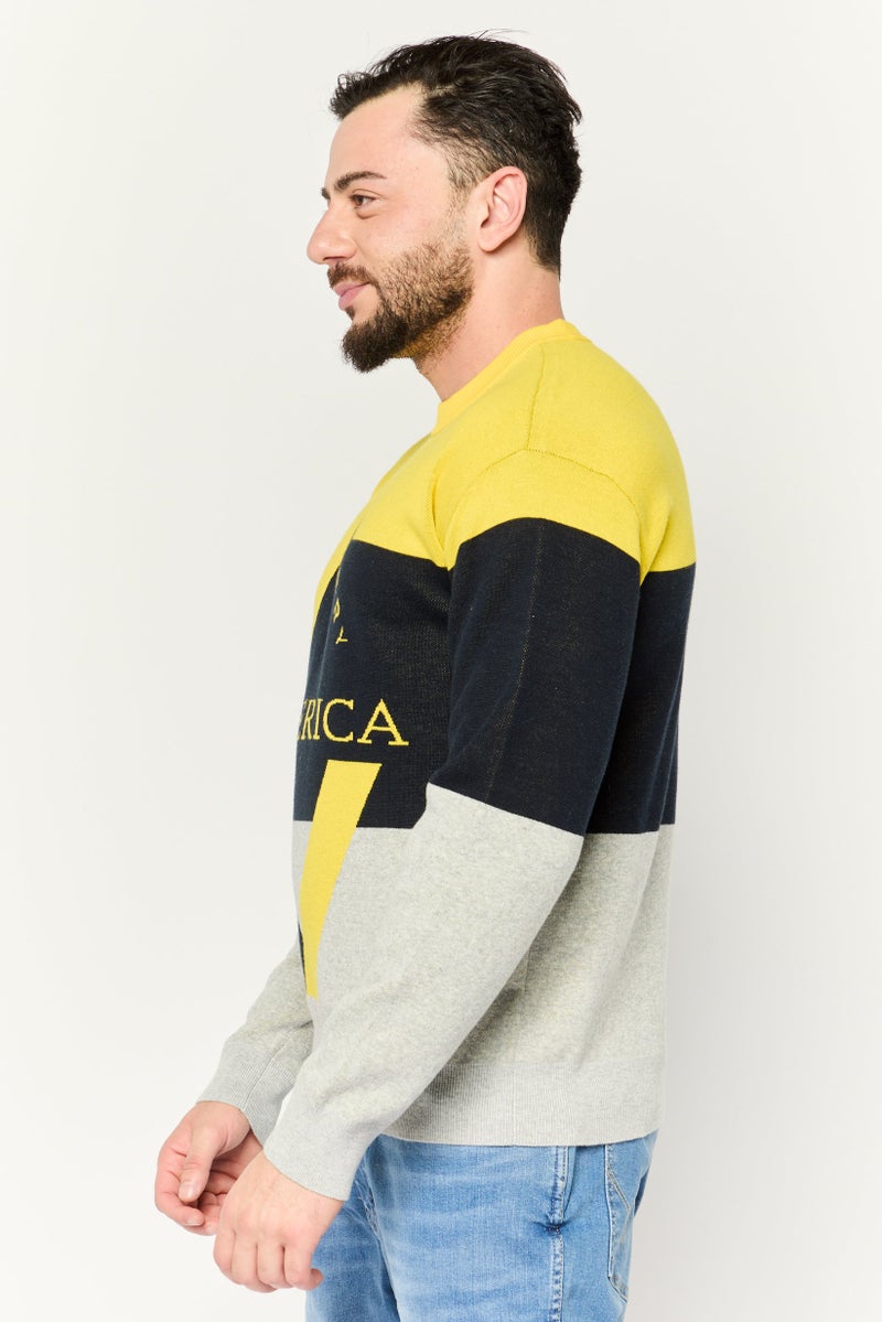 PERRY ELLIS سويت شيرت رجالي بأكمام طويلة وياقة دائرية بشعار العلامة التجارية، متعدد الألوان - Image 3