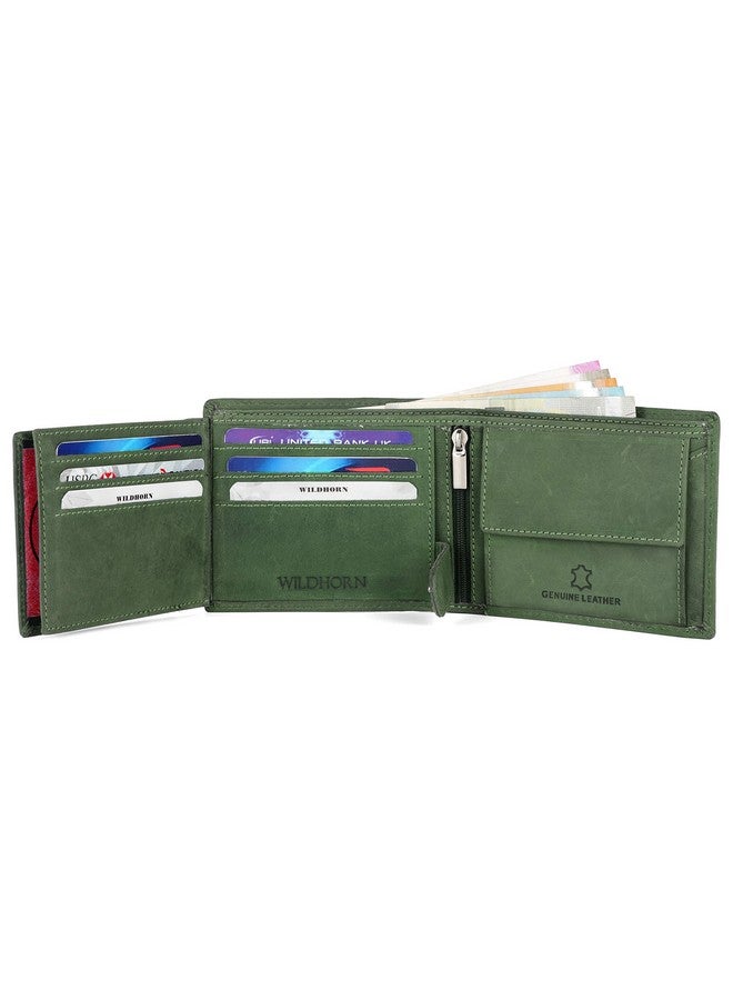 WildHorn Men's RFID Protected Leather Wallet (Green Hunter) - Image 5