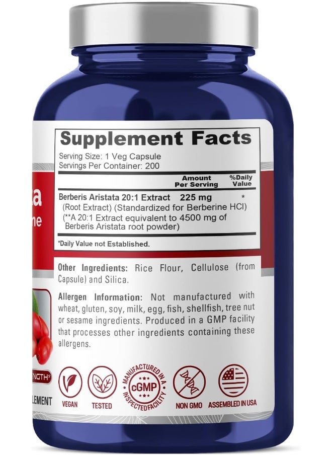 NusaPure NusaPure Berberine HCI 4500 mg - 200 Veggie Caps - 6 Months Supply - (100% Vegetarian, Non-GMO, Gluten-Free)  - Image 2