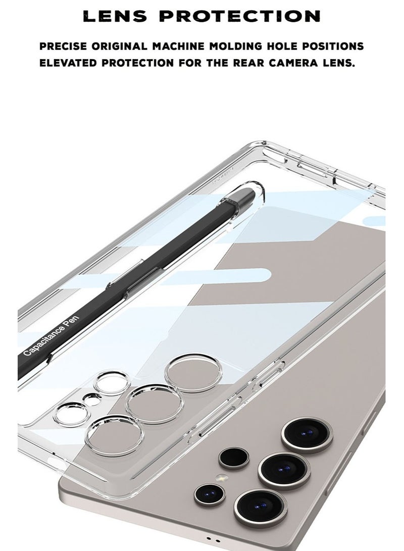 GKK Transparent Crystal Protection Case Compatible with Samsung Galaxy S25 Ultra (2025) All in 1 [S Pen Holder & S Pen] Anti-Yellowing, Shockproof Full Coverage Slim and Hard Phone Cover - S Pen included - Image 3
