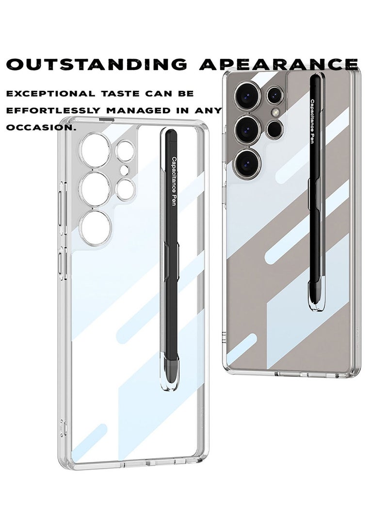GKK Transparent Crystal Protection Case Compatible with Samsung Galaxy S25 Ultra (2025) All in 1 [S Pen Holder & S Pen] Anti-Yellowing, Shockproof Full Coverage Slim and Hard Phone Cover - S Pen included - Image 4