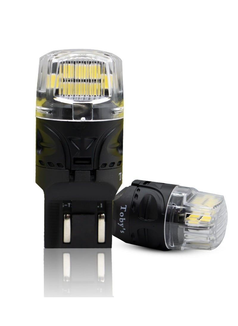 Toby's Toby's Super Bright Power T20 7443 16SMD LED Bulbs with 4218 Chip replacement for Back Up Reverse Brake Lights (White)  - Image 1