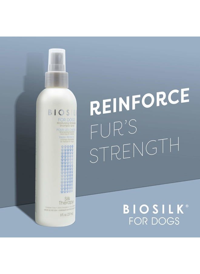 BIOSILK بخاخ شامبو سيلك ثيرابي العميق للترطيب بدون ماء للكلاب، 8 أونصات | أفضل بخاخ شامبو بدون ماء لجميع الكلاب والجراء، 8 أونصات شامبو جاف للكلاب - Image 3