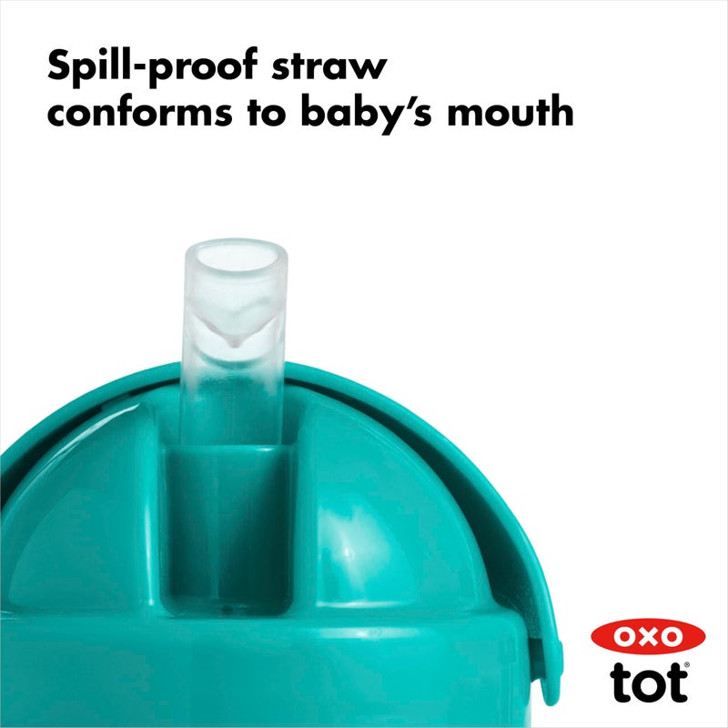 OXO Tot 6 Ounce Transitions Straw Cup with Removable Handles - Teal - Image 3