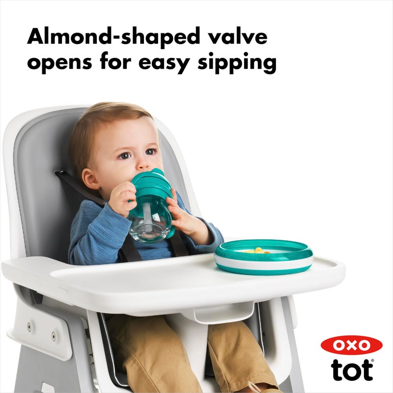 OXO Tot 6 Ounce Transitions Straw Cup with Removable Handles - Teal - Image 2