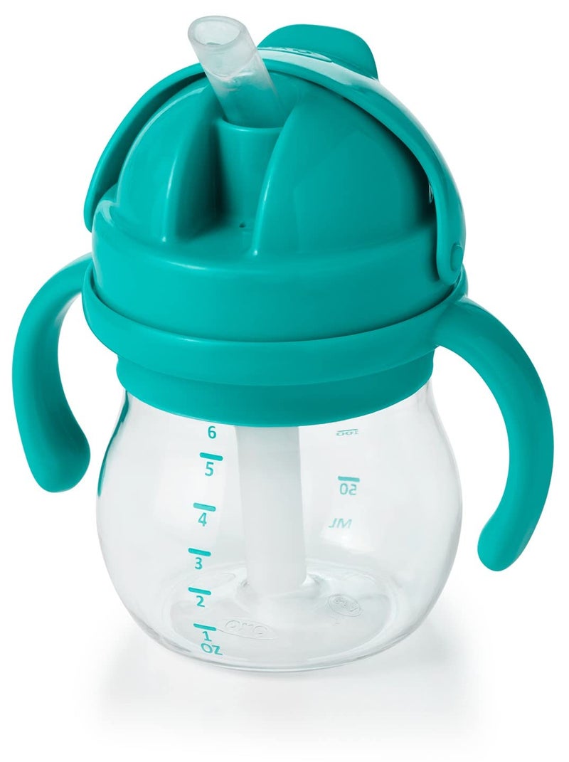 OXO Tot 6 Ounce Transitions Straw Cup with Removable Handles - Teal - Image 1
