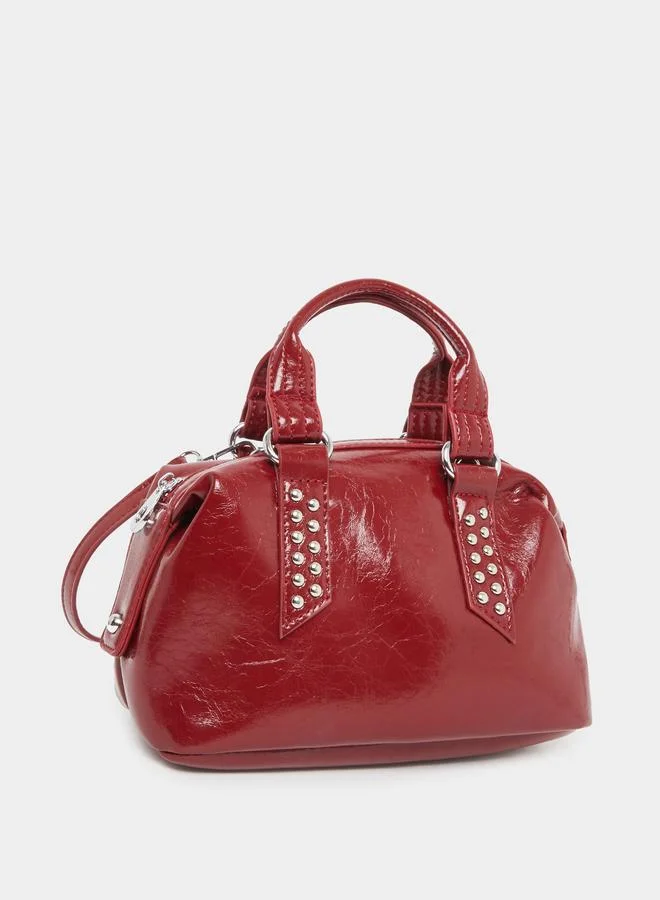Styli Styli Embellished Studded Handbag with Dual Handle