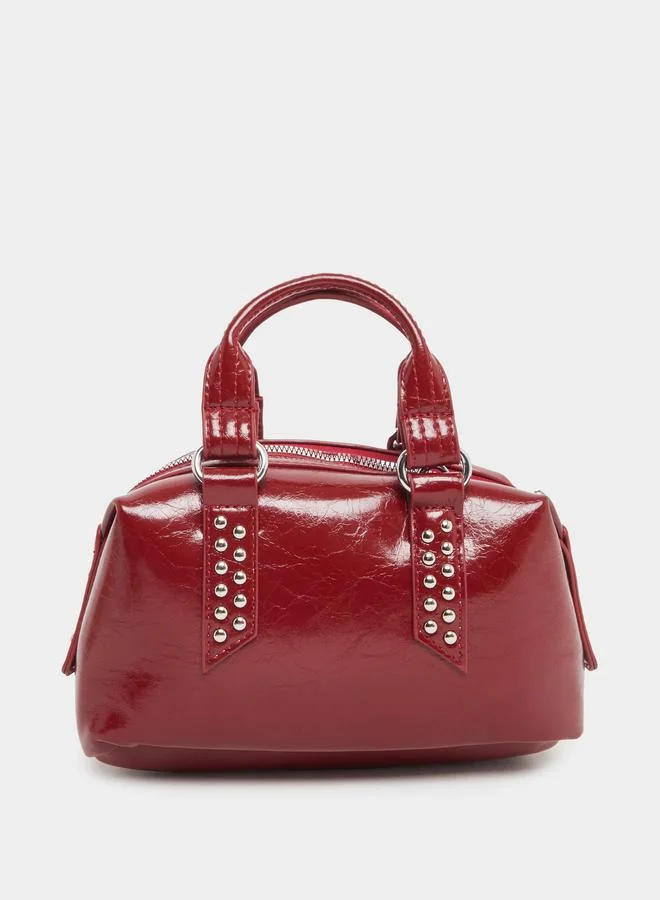 Styli Styli Embellished Studded Handbag with Dual Handle