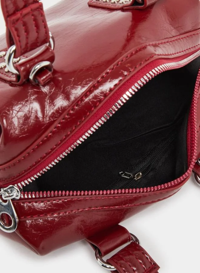 Styli Styli Embellished Studded Handbag with Dual Handle