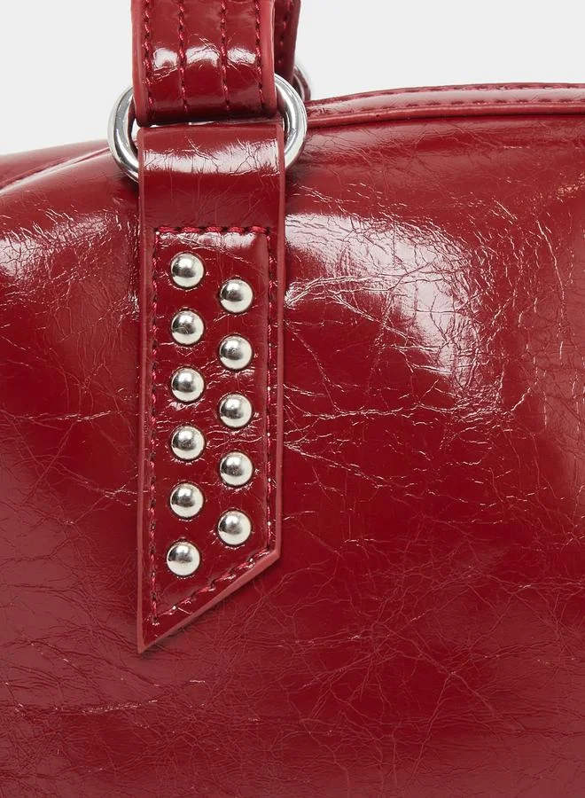 Styli Styli Embellished Studded Handbag with Dual Handle