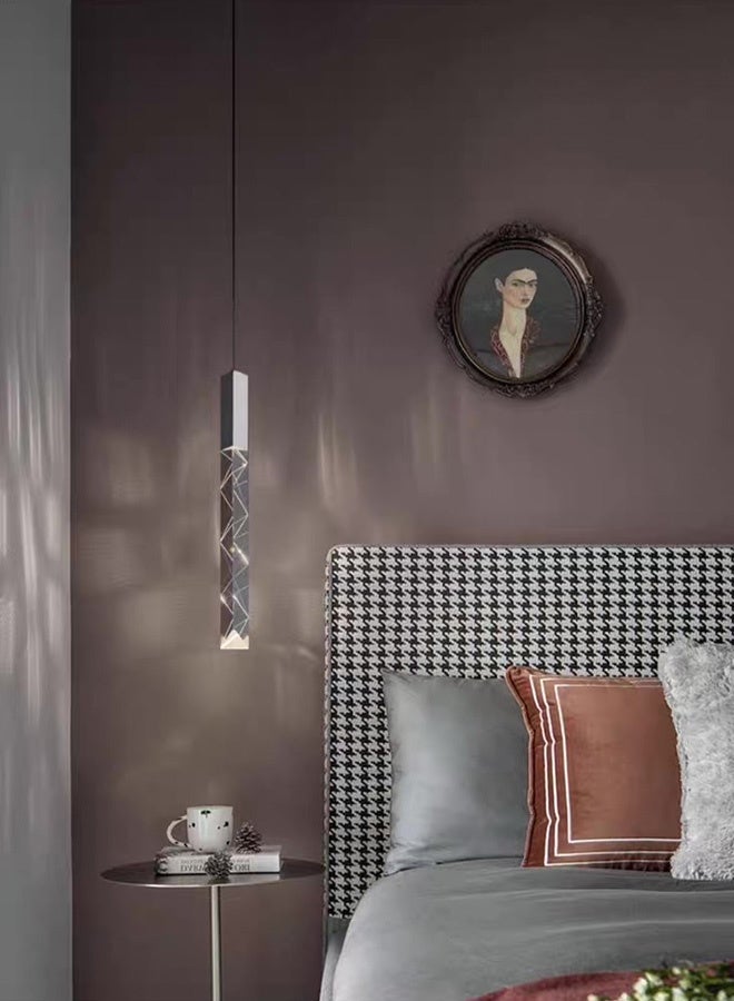  سبولكس إضاءة عصرية من SPOLUX، مصباح معلق فردي، مصباح، مصباح معلق طويل من الكريستال، لون فضي، 32 × 10 سم، مناسب لغرفة النوم وغرفة المعيشة، مصباح بجانب السرير - Image 2