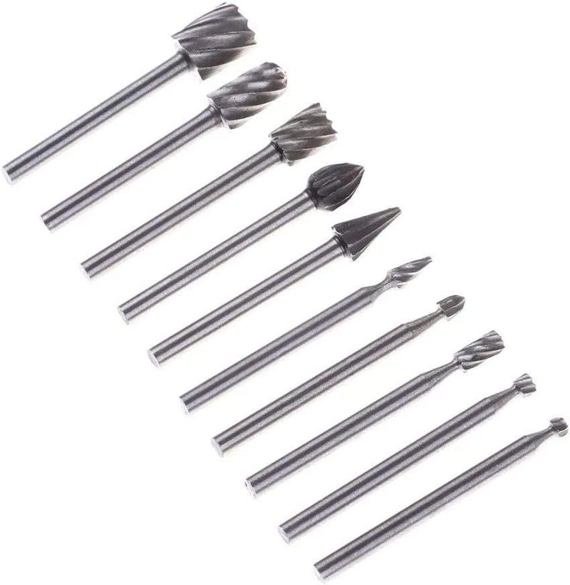 10Pcs Hss Carbide Rotary Files Diamond Burrs Set Fits Dremel Rotary Tool For Grinder Drill, Diy Wood-Working Carving, Metal Polishing, Engraving Drilling - Image 2