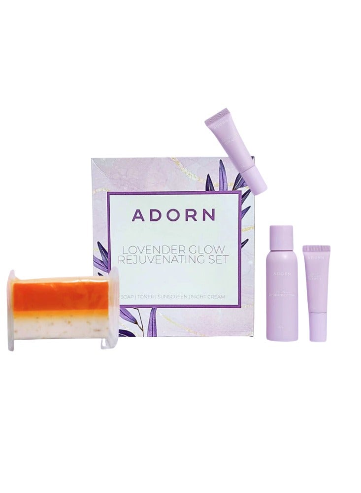 Adorn by Calmskin Radiance Potion Intense Exfoliating Set with Collagen - 4-Piece Complete Skin Brightening Kit - Image 1