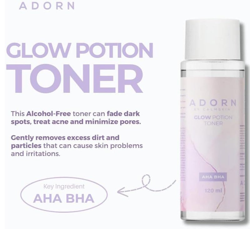 Adorn by Calmskin Radiance Potion Intense Exfoliating Set with Collagen - 4-Piece Complete Skin Brightening Kit - Image 4