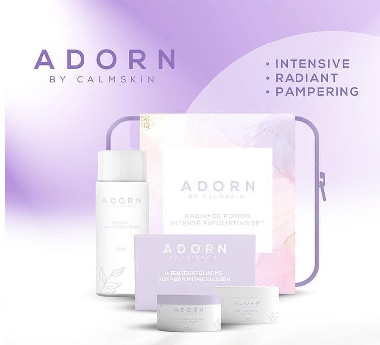Adorn by Calmskin Radiance Potion Intense Exfoliating Set with Collagen - 4-Piece Complete Skin Brightening Kit - Image 3