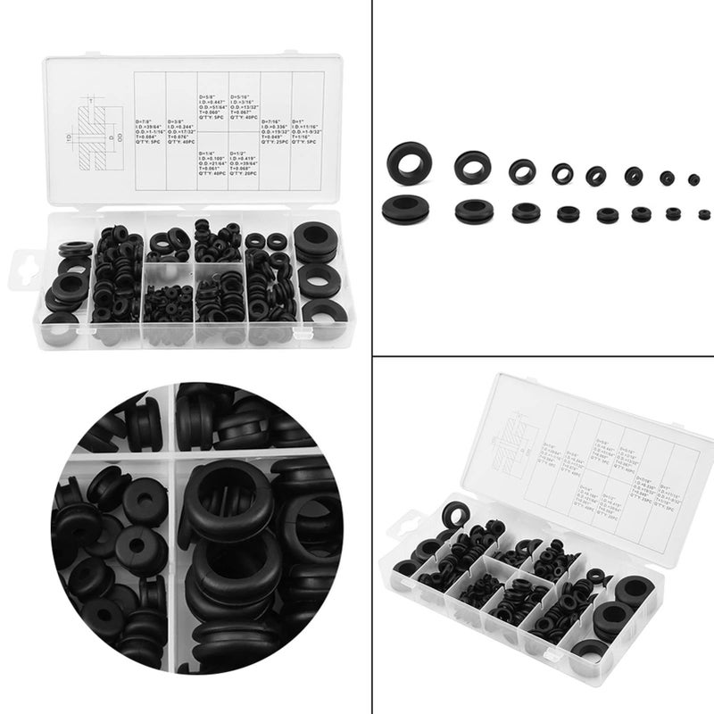 180 Pcs Rubber Grommet Kit Assortment for Wire Protection and Electrical Insulation - Image 3