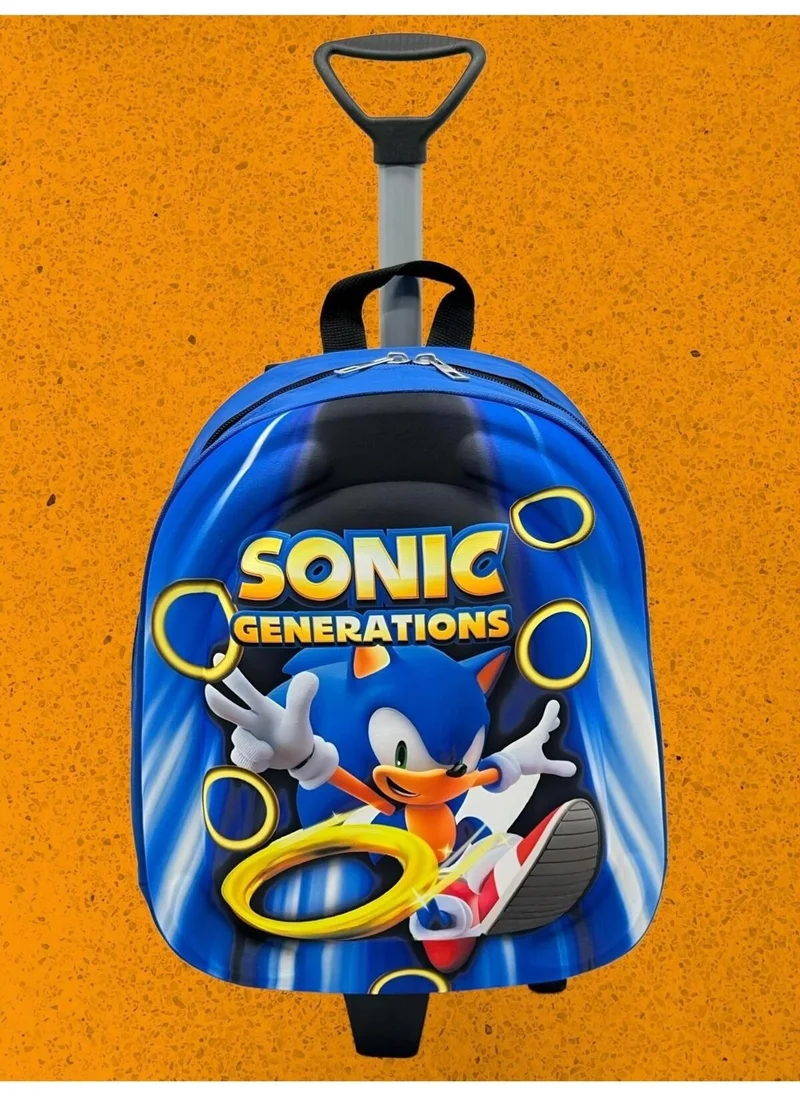 Tezzgelsin Sonic the Hedgehog 3D Printed Squeegee Kindergarten Nursery 2 6 Years Old Backpack and School Bag