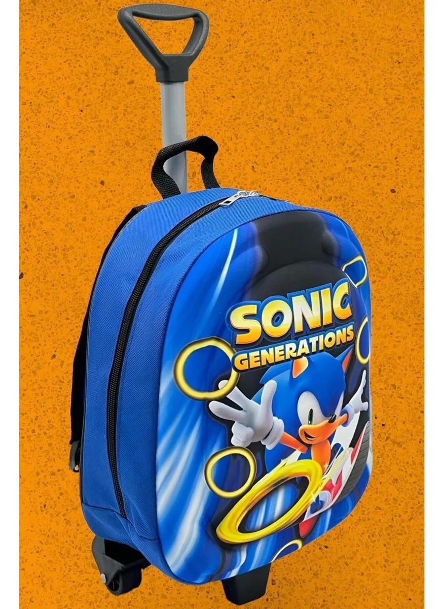 Tezzgelsin Sonic the Hedgehog 3D Printed Squeegee Kindergarten Nursery 2 6 Years Old Backpack and School Bag