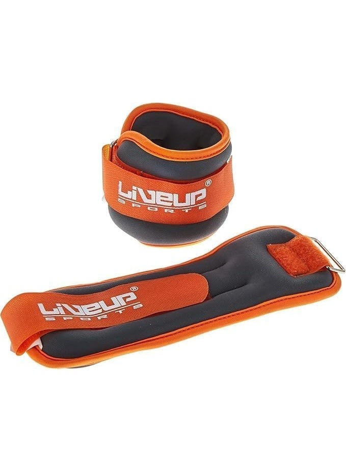 ليف أب سبورتس أوزان كاحل رياضية من لايف اب، لون برتقالي/أسود، وزن 0.5 كيلوجرام، مجموعة من قطعتين - Image 1
