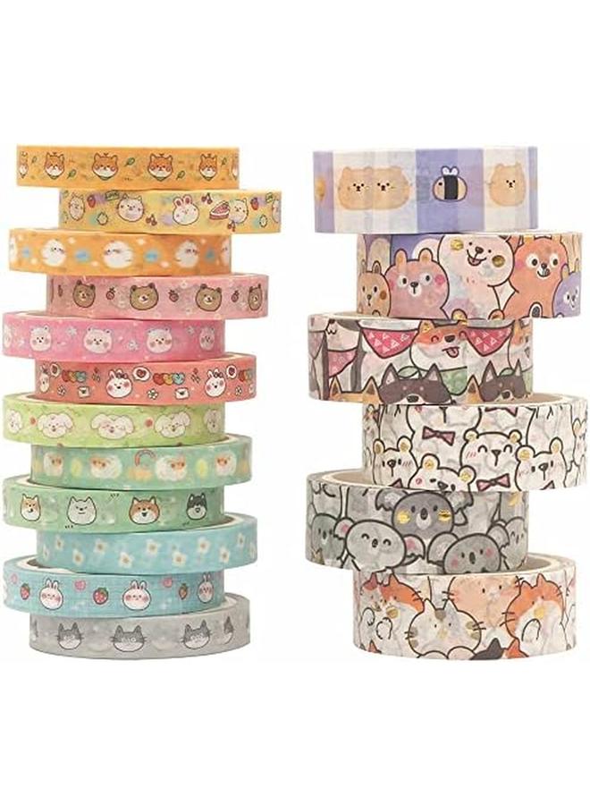 Generic Pets Washi Tape Set 18 Rolls Gold Embellishment Decorative Masking Tapes For Arts Diy Crafts Bullet Journals Planners Scrapbook Wrapping Puppies  - Image 4