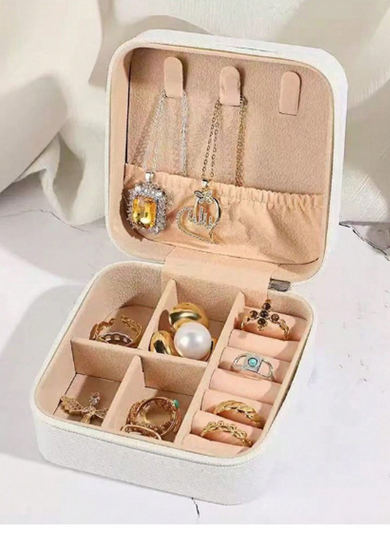 صناديق تخزين المجوهرات الأنيقة مع مقصورات - منظم مدمج للخواتم، الأقراط، والقلائد - Image 2