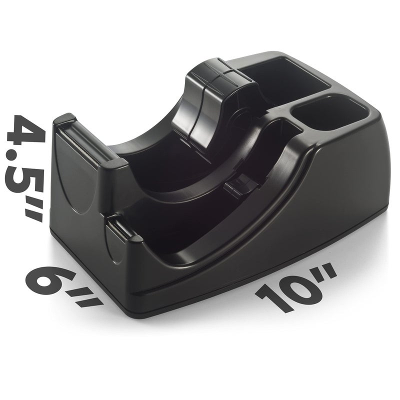 Officemate Heavy Duty Weighted 2-in-1 Tape Dispenser, Recycled,Black (96660) - Image 2
