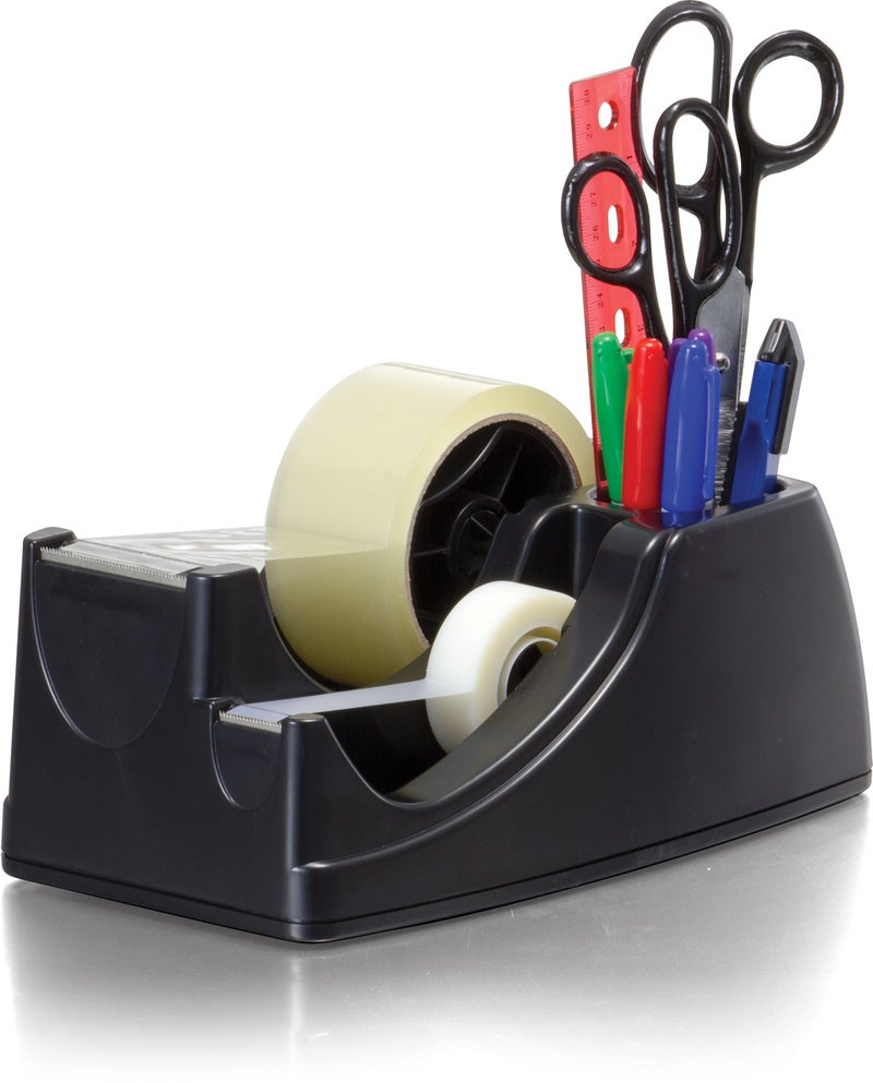 Officemate Heavy Duty Weighted 2-in-1 Tape Dispenser, Recycled,Black (96660) - Image 1