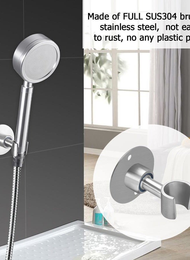 BokWin Stainless Steel Shower Head Holder, 360° Adjustable Handheld Bathroom Shower Head Bracket, Metal Shower Spray Holder Wall Mount, Brushed SUS 304 Steel Holder (Screw Installation) - Image 4