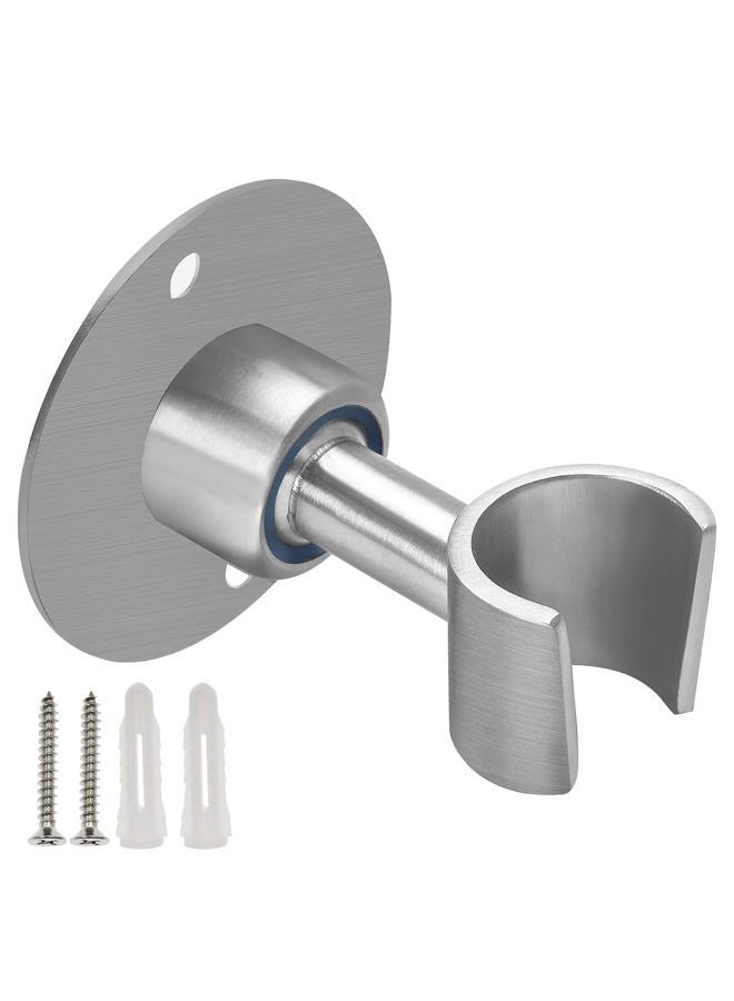 BokWin Stainless Steel Shower Head Holder, 360° Adjustable Handheld Bathroom Shower Head Bracket, Metal Shower Spray Holder Wall Mount, Brushed SUS 304 Steel Holder (Screw Installation) - Image 1