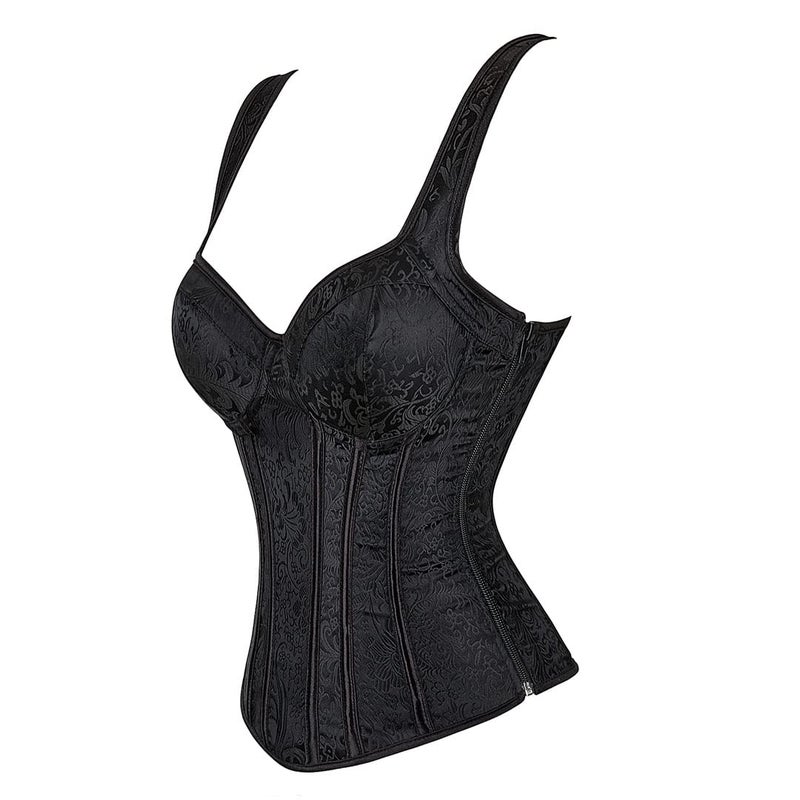 Kranchungel Renaissance Corset Top for Women: Corset with Straps Bustier Themed Parties Costumes for Historical Reenactors 2X-Large Black - Image 2