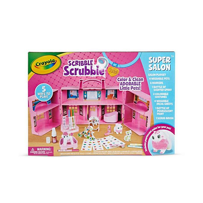 Crayola Scribble Scrubbie Pets Super Salon Playset - Washable Creative Activity, Ages 3+, Kids Safe - Image 2