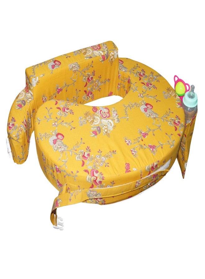 Gordon Nursing Pillow for Breastfeeding, Nursing and Posture Support with Pocket and Removable Slipcover Made in Eco Friendly Soft Fabric (Honey) - Image 1