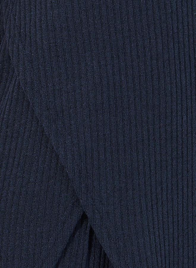 Styli Brushed Ribbed Asymmetric Trim Top & Wide Leg Pants Lounge Set  - Image 3
