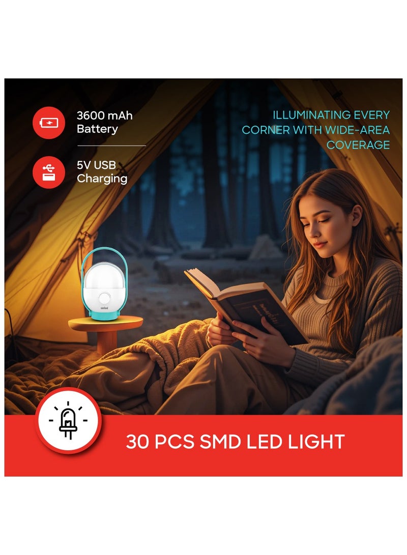 Sanford Rechargeable Camping LED Emergency Light  30 SMD LEDs, 15H Runtime, Rotary Power Control, Durable for Outdoor Work  - Image 3