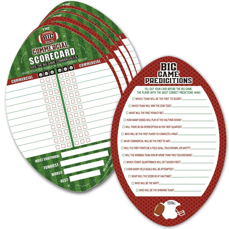 Sereliy 25 Pack Football Party Cards Double-Sided, 2 Games in 1 Football Game Cards for Super Football Bowl Game Day Sports Themed Parties - Image 1