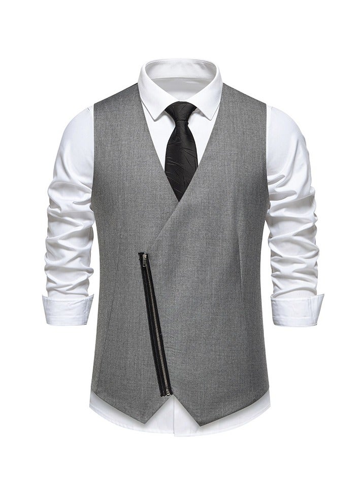 KUYING New Slanted Placket Zipper Suit Vest  - Image 1