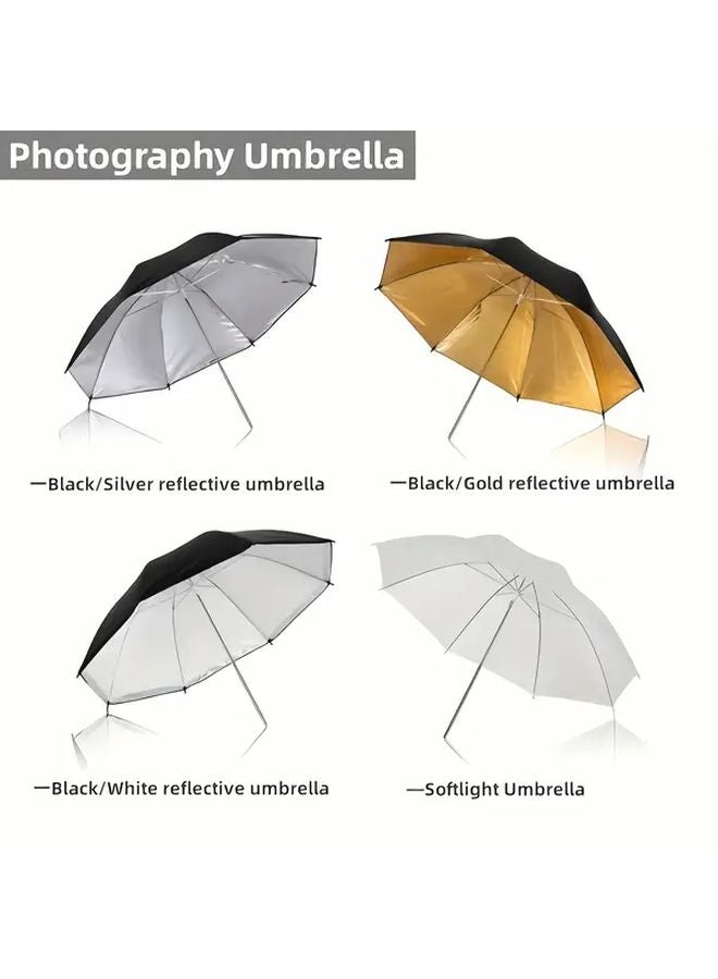 43 Inch Black Golden Double Layer Photography Umbrella For Studio Lighting - Image 2