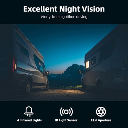 eRapta نظام كاميرا احتياطية eRapta HD 1080p، شاشة عكسية 7 بوصة مع تسجيل رباعي، مقاومة للماء IP69، كاميرات رؤية خلفية وجانبية، كاميرا احتياطية لشاحنة RV/مقطورة/جرار/صندوق/مخيم Y0202 - Image 3