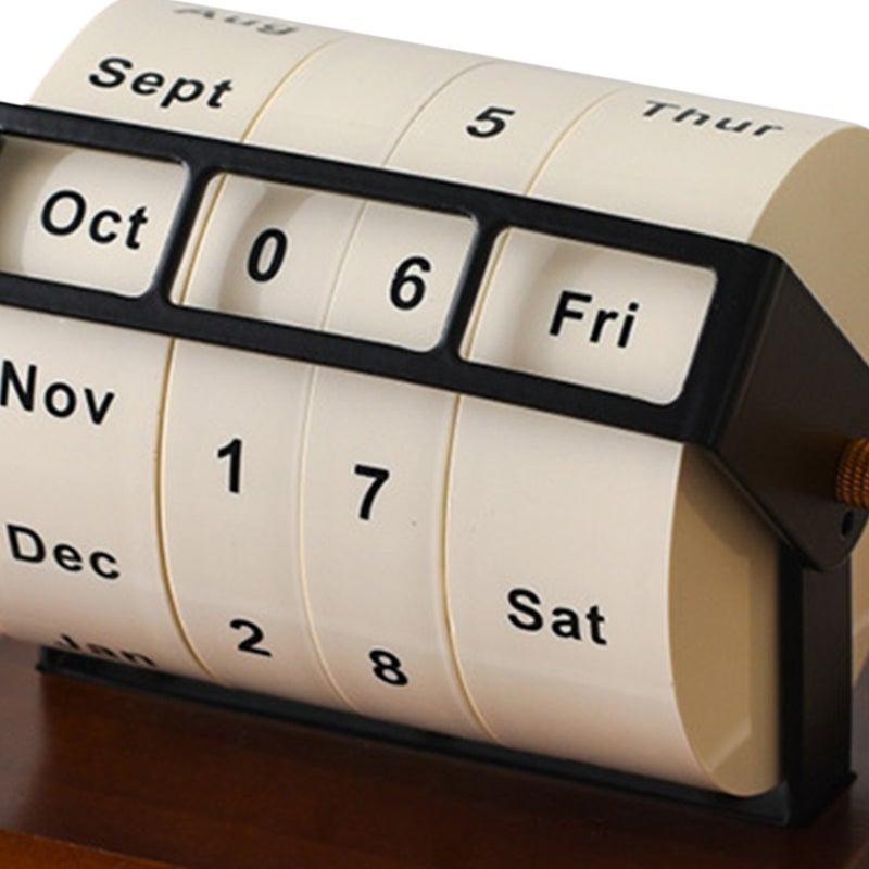 2pcs Rotating Perpetual Calendar: Metal Standing Wedding Anniversary Daily Desktop Perpetual Desk Birthday Display Daily Calendar Home Office Decor Teacher Business Present - Image 5