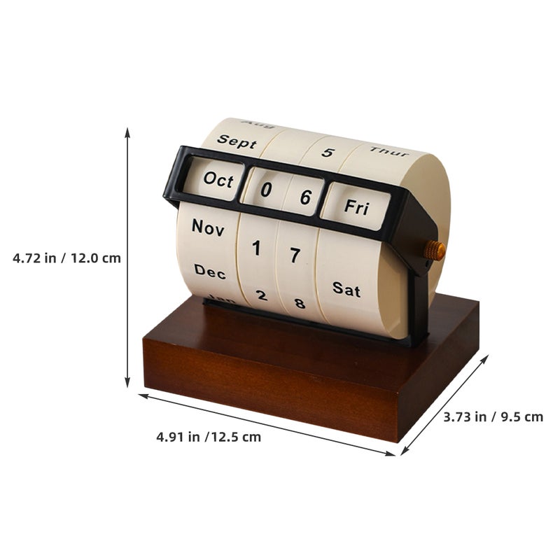 2pcs Rotating Perpetual Calendar: Metal Standing Wedding Anniversary Daily Desktop Perpetual Desk Birthday Display Daily Calendar Home Office Decor Teacher Business Present - Image 3